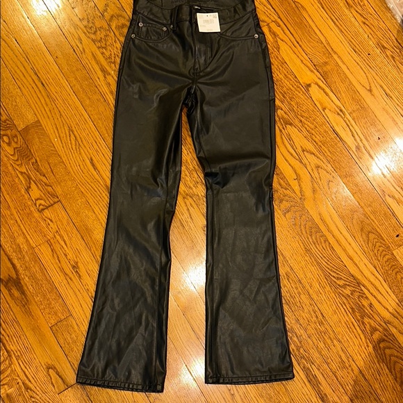 American Eagle Outfitters Pants - Women’s American Eagle Black Faux Leather Flare Pants - size 2 short